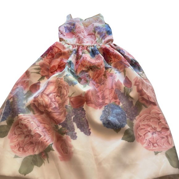 Carmen Marc Valvo Infusion Floral Midi Dress Size 4 Summer Wedding Guest in EUC - Picture 9 of 16